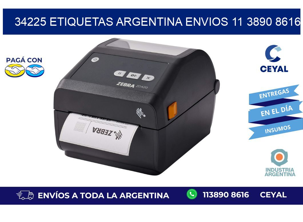 34225 ETIQUETAS ARGENTINA ENVIOS 11 3890 8616