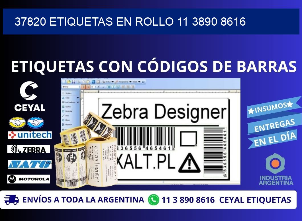 37820 ETIQUETAS EN ROLLO 11 3890 8616