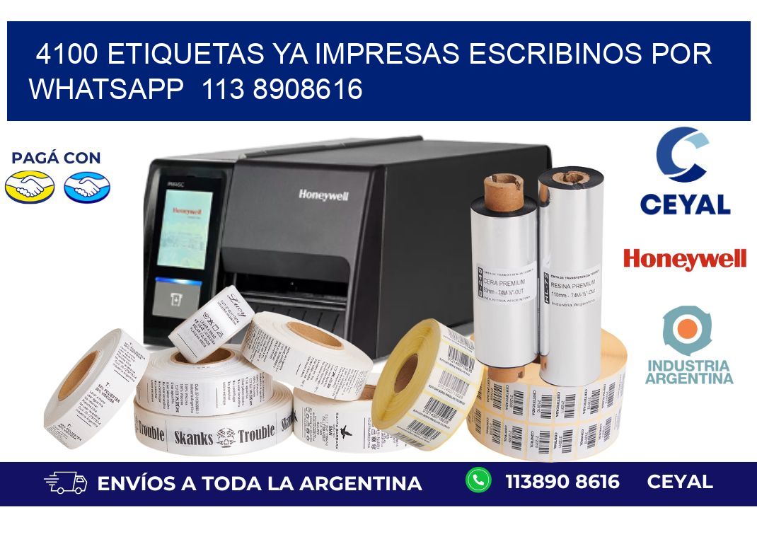 4100 ETIQUETAS YA IMPRESAS ESCRIBINOS POR WHATSAPP  113 8908616