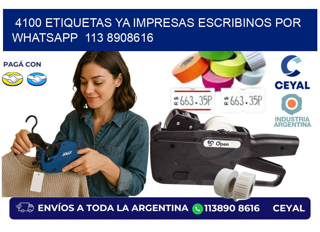 4100 ETIQUETAS YA IMPRESAS ESCRIBINOS POR WHATSAPP  113 8908616