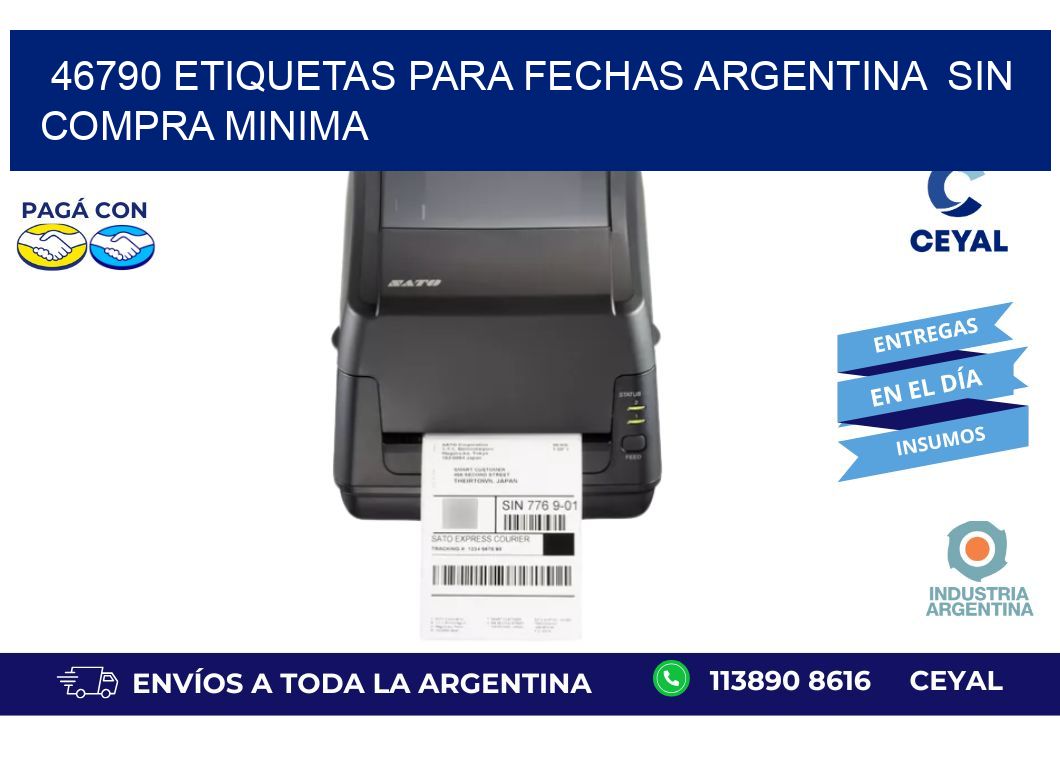 46790 ETIQUETAS PARA FECHAS ARGENTINA  SIN COMPRA MINIMA