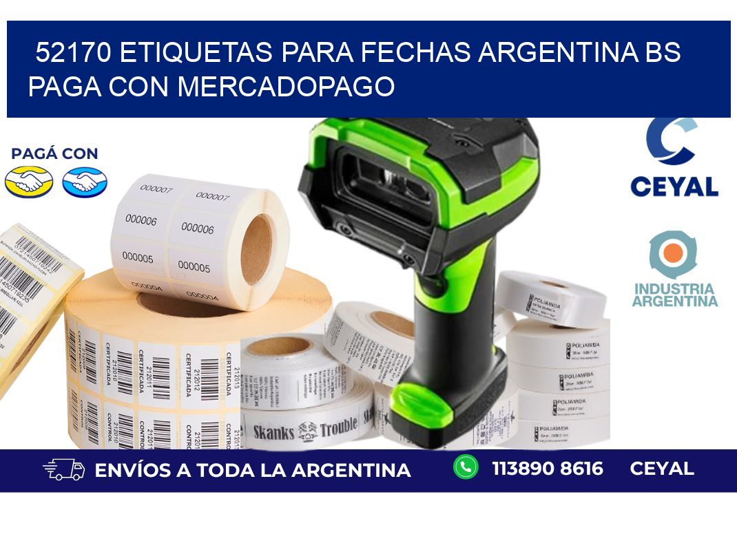52170 ETIQUETAS PARA FECHAS ARGENTINA BS PAGA CON MERCADOPAGO