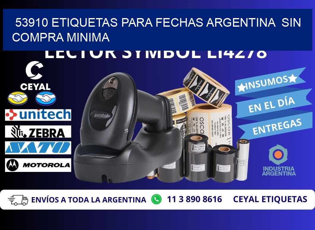 53910 ETIQUETAS PARA FECHAS ARGENTINA  SIN COMPRA MINIMA