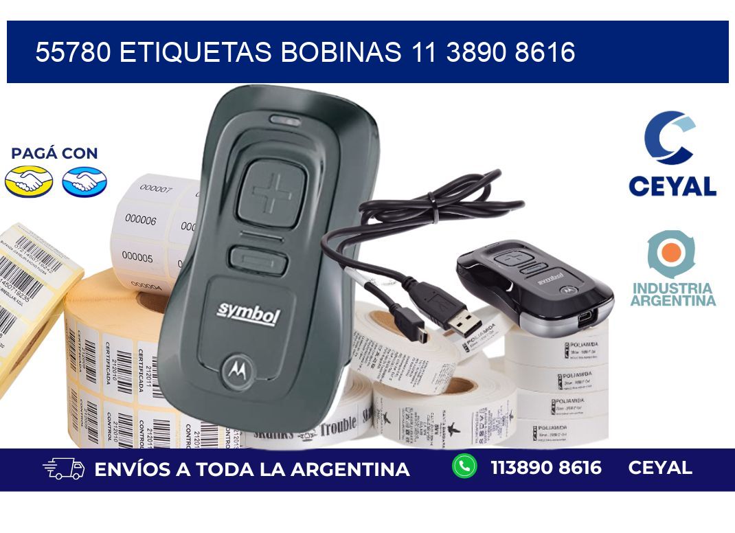 55780 ETIQUETAS BOBINAS 11 3890 8616