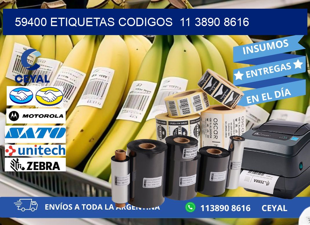 59400 ETIQUETAS CODIGOS  11 3890 8616