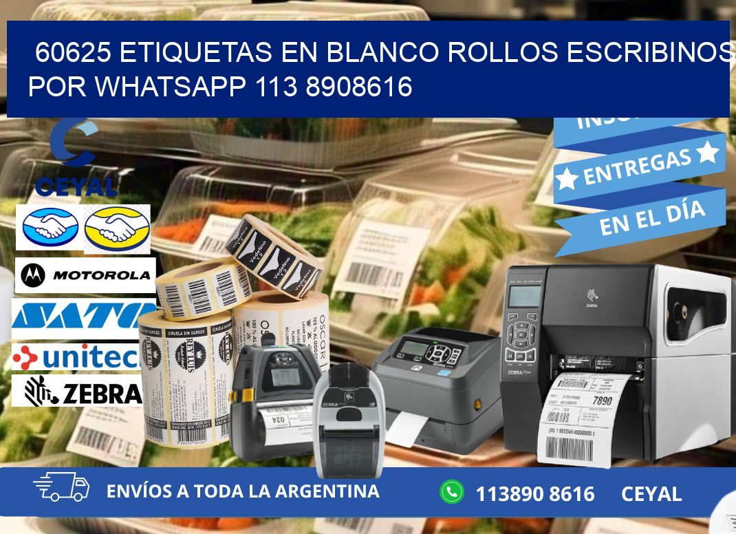 60625 ETIQUETAS EN BLANCO ROLLOS ESCRIBINOS POR WHATSAPP 113 8908616