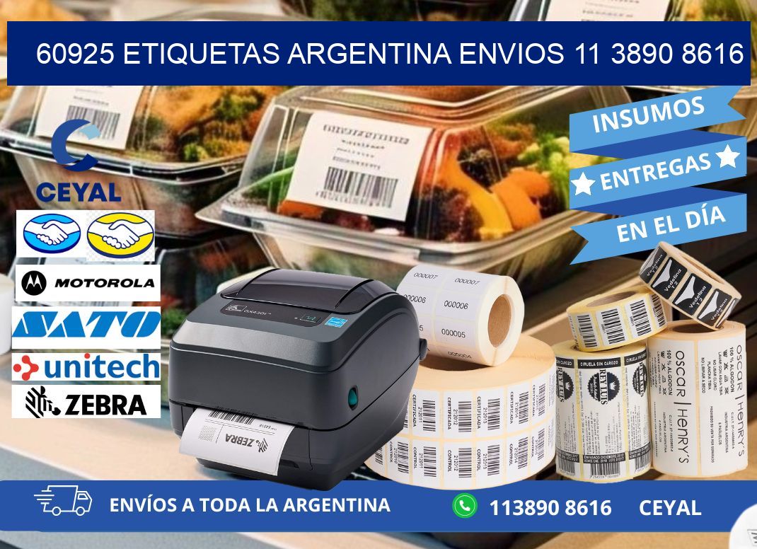 60925 ETIQUETAS ARGENTINA ENVIOS 11 3890 8616