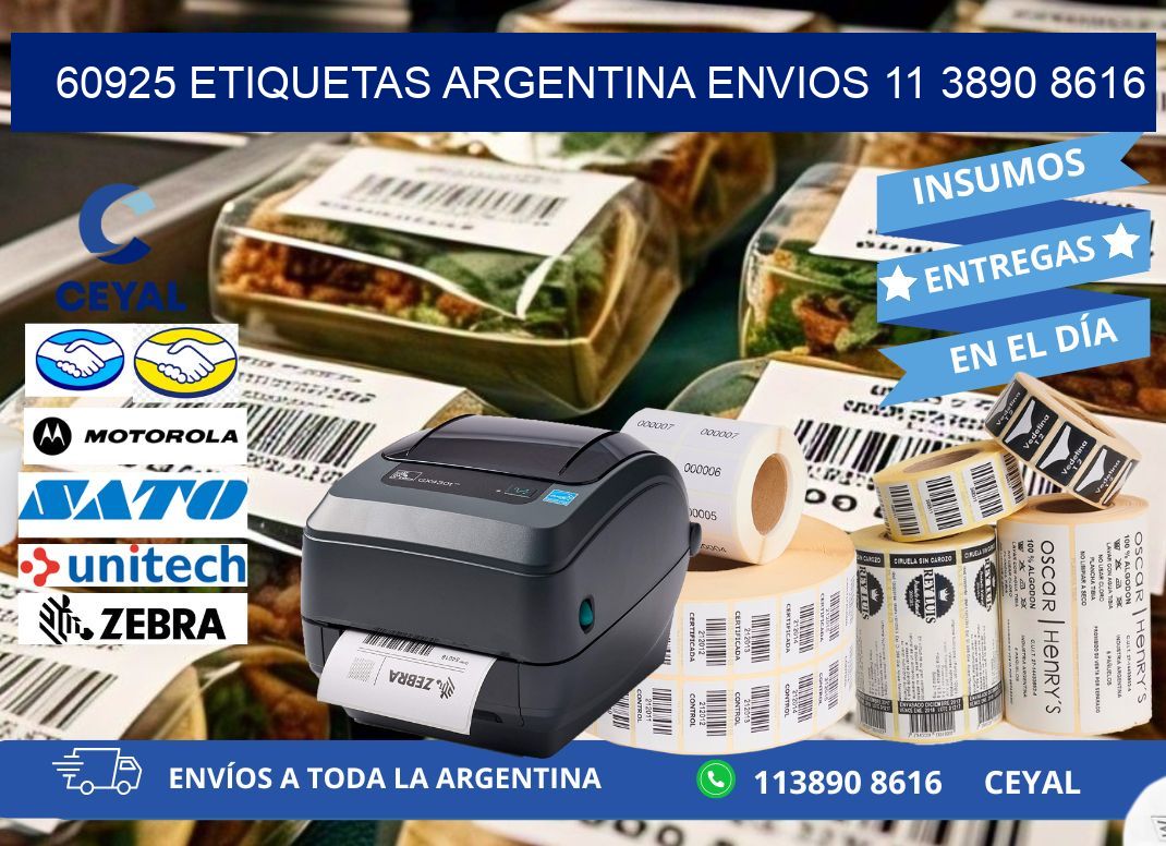 60925 ETIQUETAS ARGENTINA ENVIOS 11 3890 8616