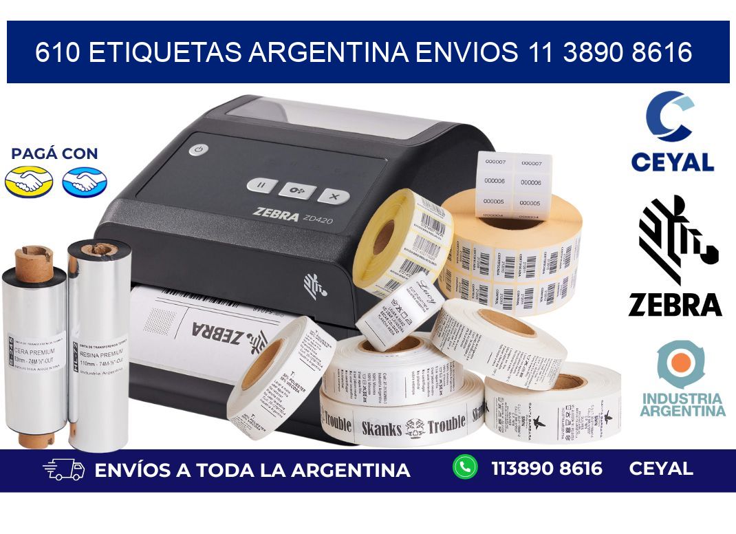 610 ETIQUETAS ARGENTINA ENVIOS 11 3890 8616