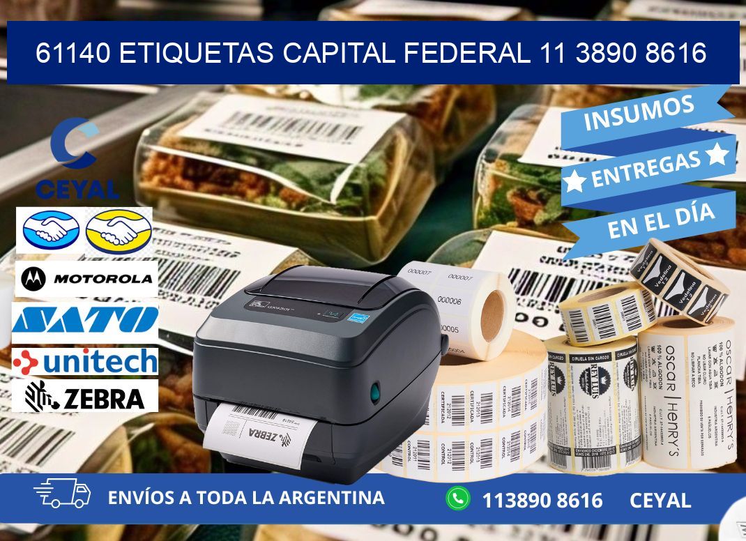 61140 ETIQUETAS CAPITAL FEDERAL 11 3890 8616