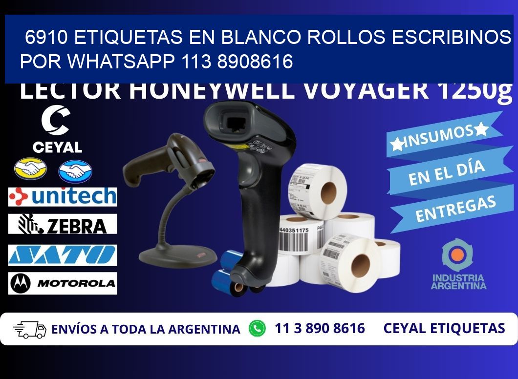 6910 ETIQUETAS EN BLANCO ROLLOS ESCRIBINOS POR WHATSAPP 113 8908616