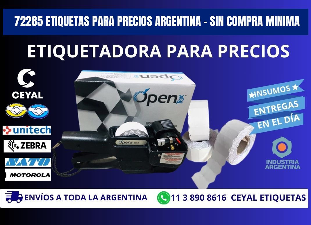 72285 ETIQUETAS PARA PRECIOS ARGENTINA - SIN COMPRA MINIMA