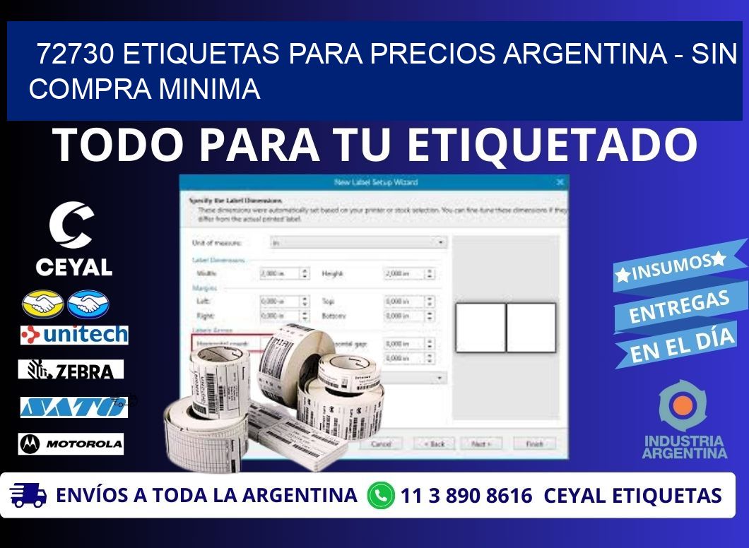 72730 ETIQUETAS PARA PRECIOS ARGENTINA - SIN COMPRA MINIMA
