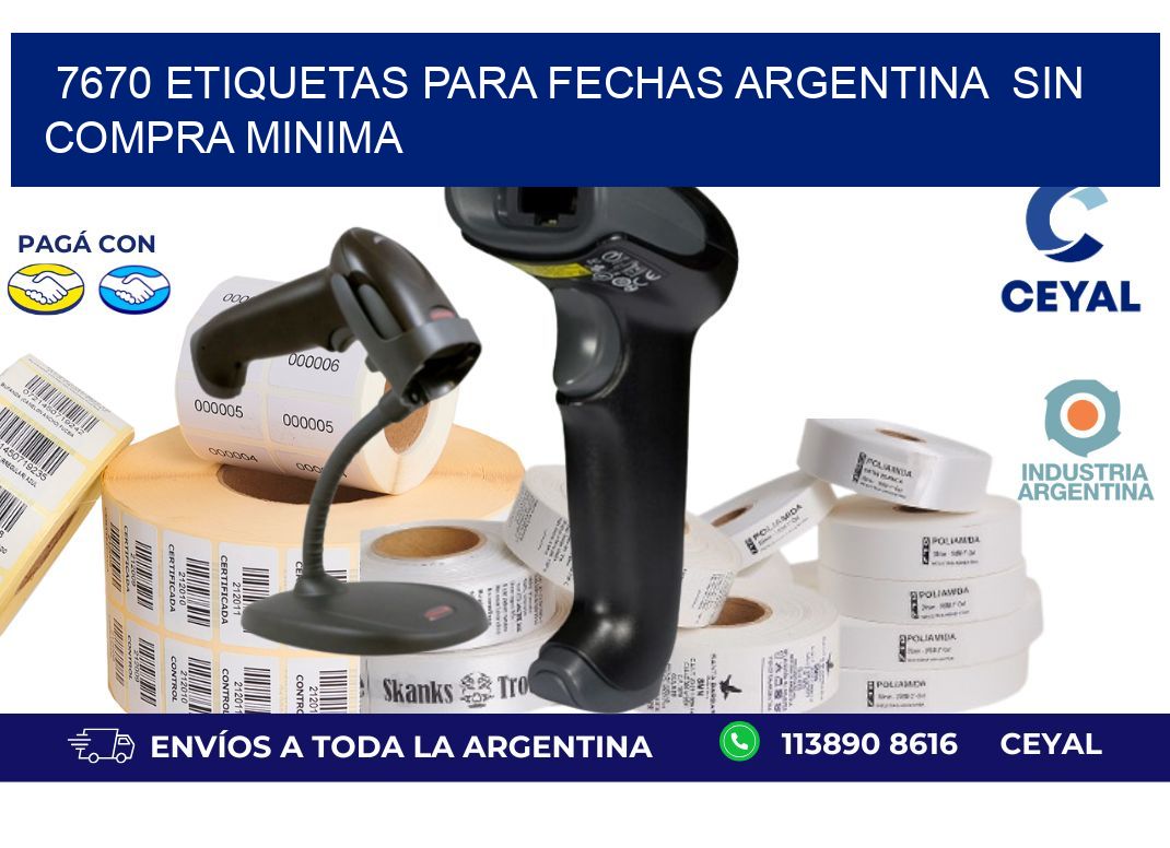 7670 ETIQUETAS PARA FECHAS ARGENTINA  SIN COMPRA MINIMA