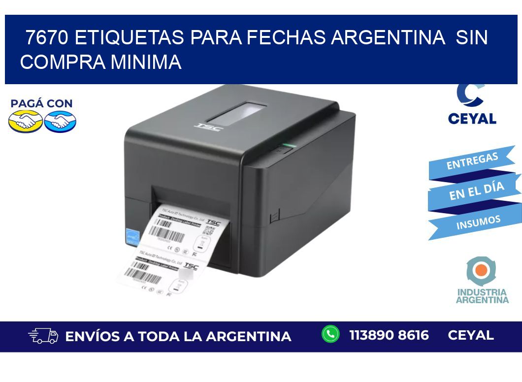 7670 ETIQUETAS PARA FECHAS ARGENTINA  SIN COMPRA MINIMA