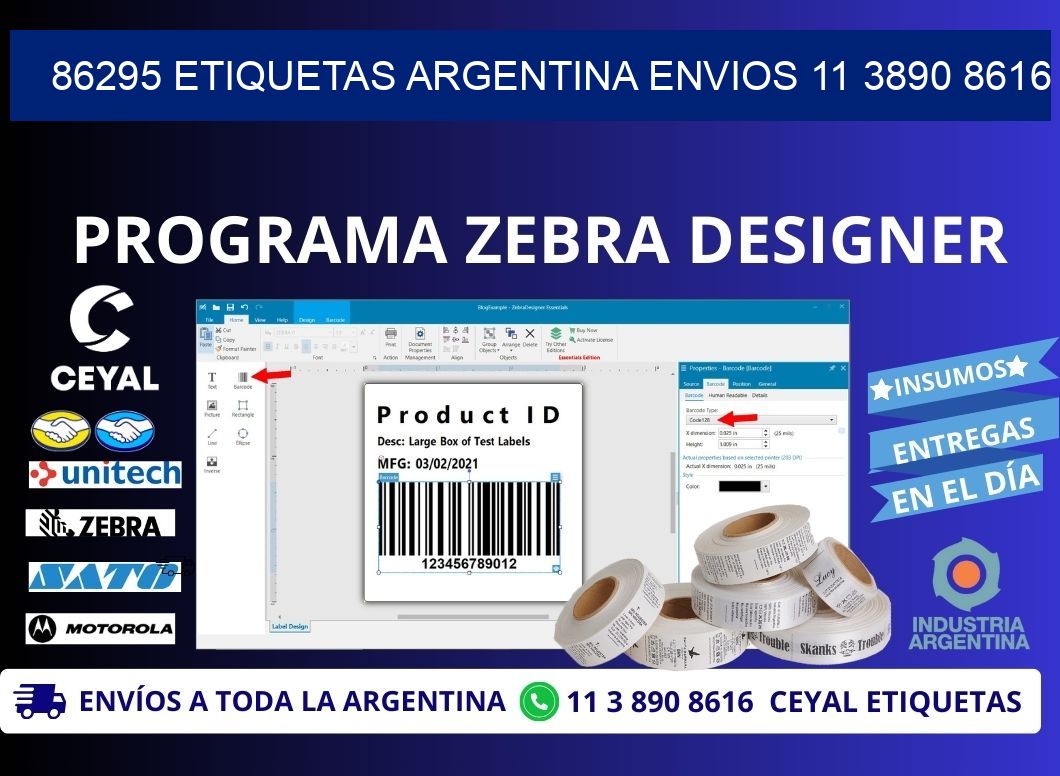 86295 ETIQUETAS ARGENTINA ENVIOS 11 3890 8616