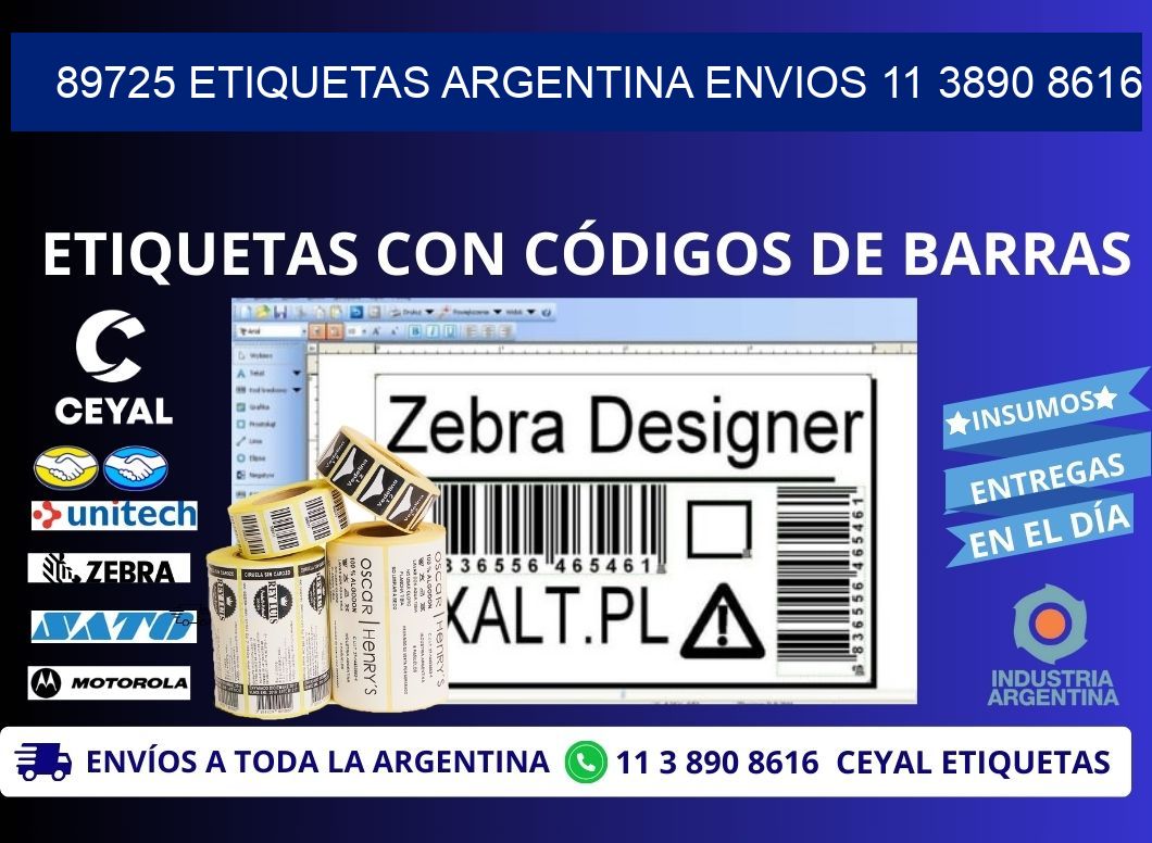 89725 ETIQUETAS ARGENTINA ENVIOS 11 3890 8616