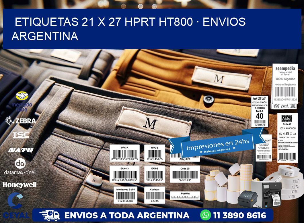 ETIQUETAS 21 x 27 HPRT HT800 · ENVIOS ARGENTINA
