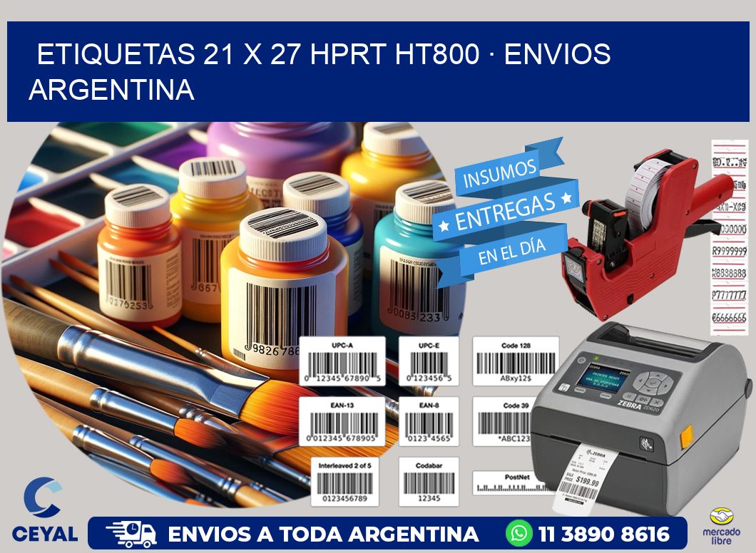 ETIQUETAS 21 x 27 HPRT HT800 · ENVIOS ARGENTINA