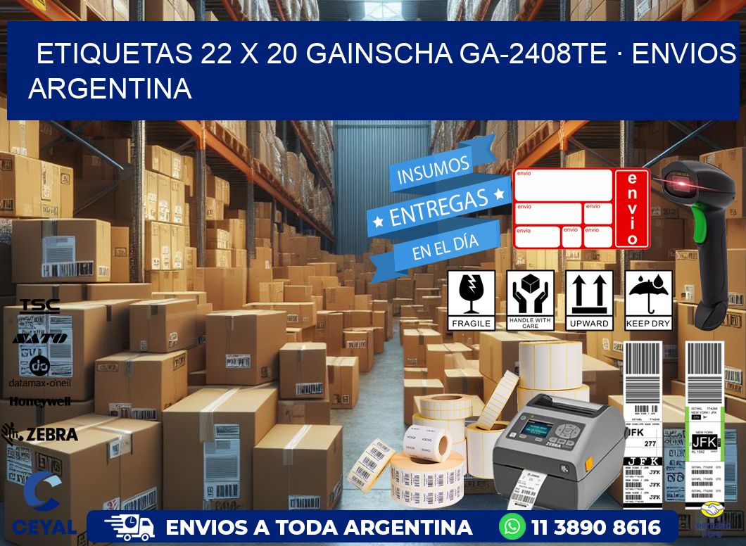 ETIQUETAS 22 x 20 GAINSCHA GA-2408TE · ENVIOS ARGENTINA