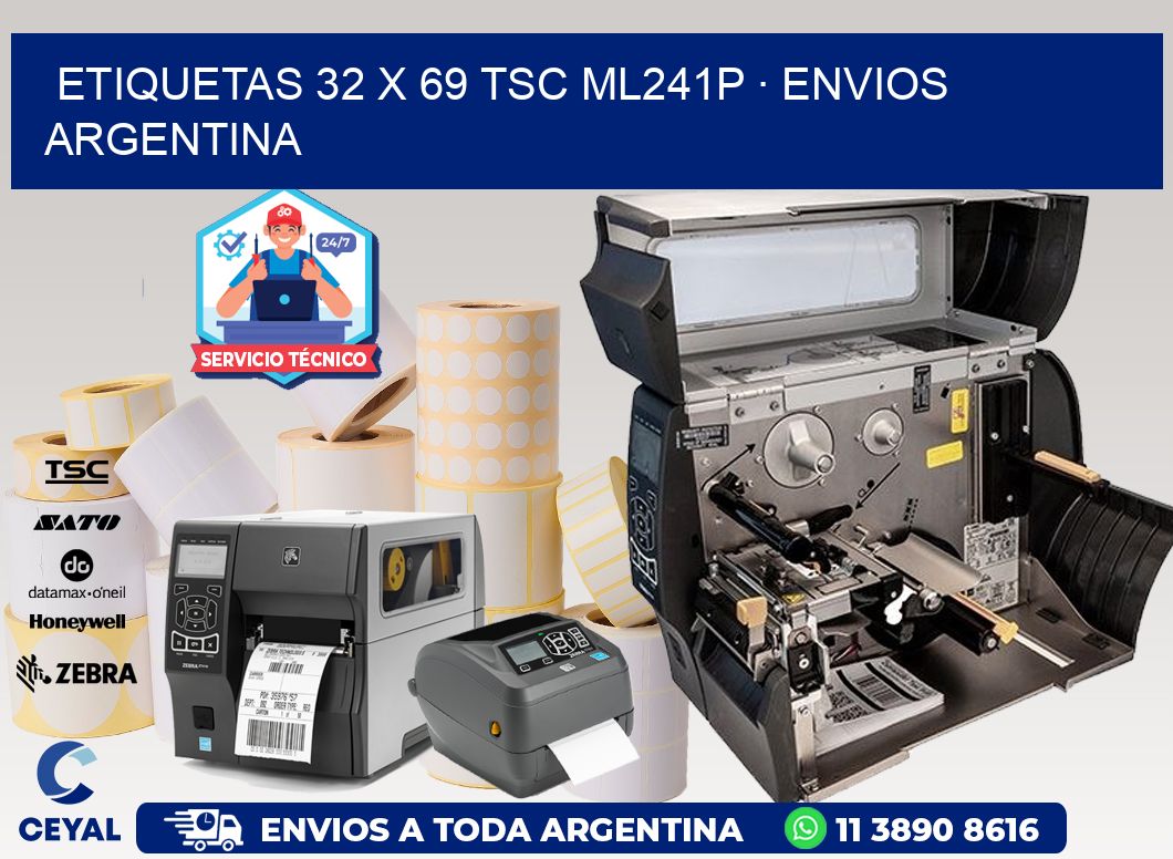 ETIQUETAS 32 x 69 TSC ML241P · ENVIOS ARGENTINA