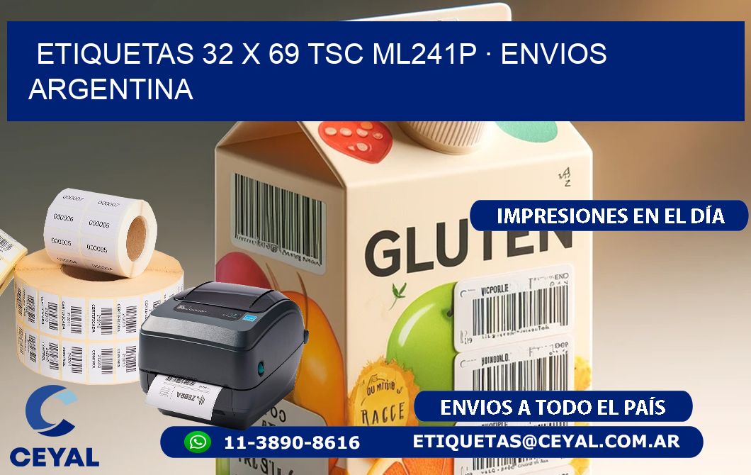 ETIQUETAS 32 x 69 TSC ML241P · ENVIOS ARGENTINA