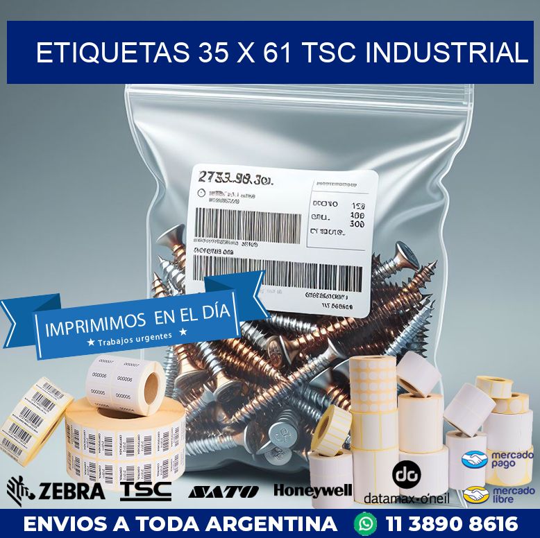 ETIQUETAS 35 x 61 TSC INDUSTRIAL