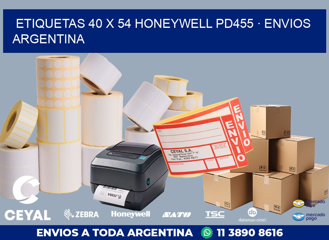 ETIQUETAS 40 x 54 HONEYWELL PD455 · ENVIOS ARGENTINA