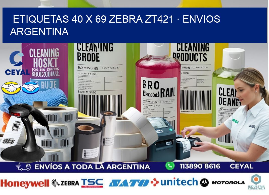 ETIQUETAS 40 x 69 ZEBRA ZT421 · ENVIOS ARGENTINA