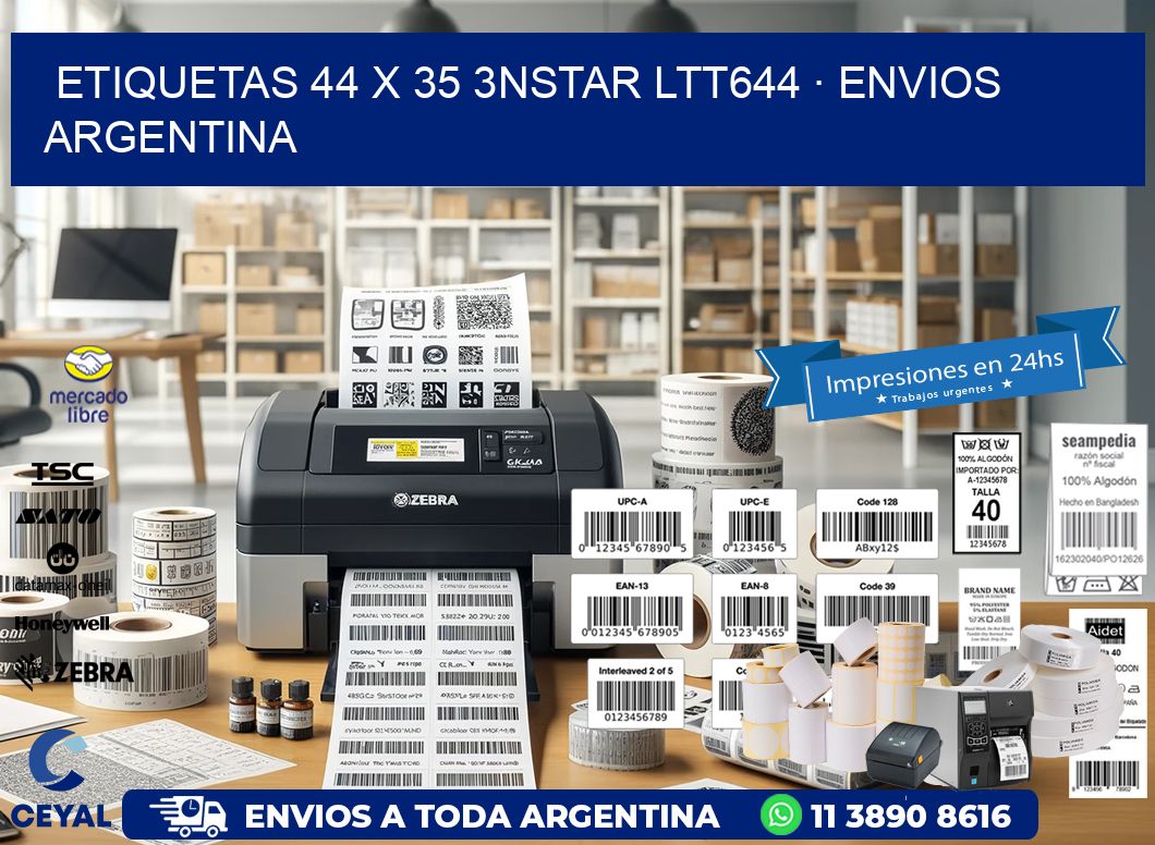 ETIQUETAS 44 x 35 3NSTAR LTT644 · ENVIOS ARGENTINA