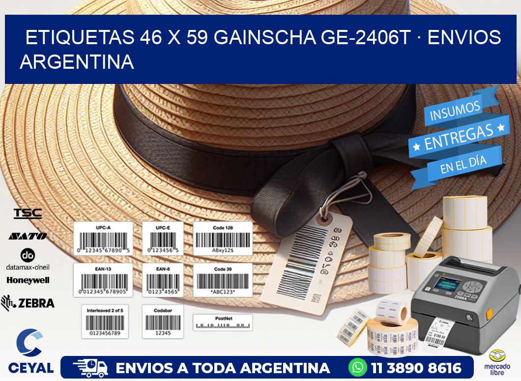 ETIQUETAS 46 x 59 GAINSCHA GE-2406T · ENVIOS ARGENTINA