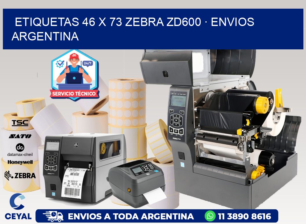 ETIQUETAS 46 x 73 ZEBRA ZD600 · ENVIOS ARGENTINA