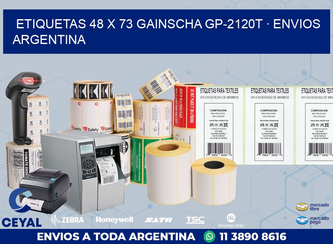 ETIQUETAS 48 x 73 GAINSCHA GP-2120T · ENVIOS ARGENTINA