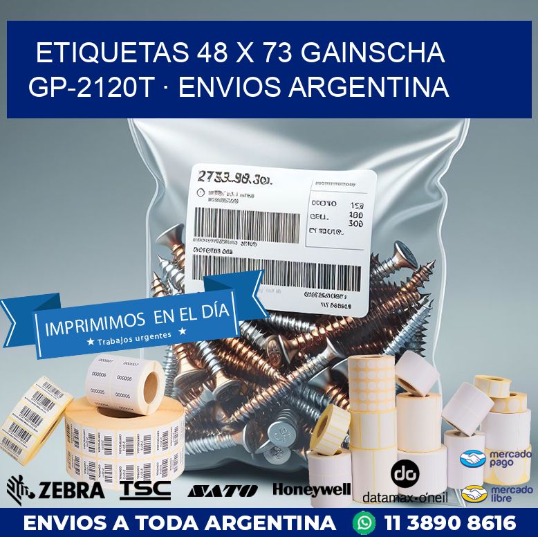 ETIQUETAS 48 x 73 GAINSCHA GP-2120T · ENVIOS ARGENTINA