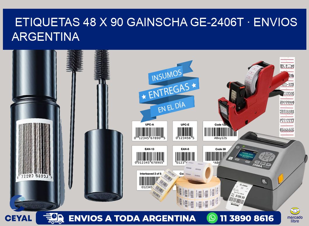 ETIQUETAS 48 x 90 GAINSCHA GE-2406T · ENVIOS ARGENTINA