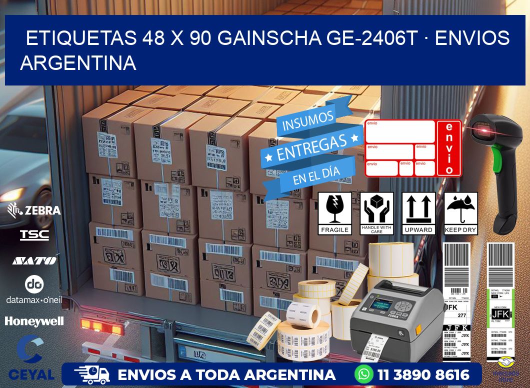 ETIQUETAS 48 x 90 GAINSCHA GE-2406T · ENVIOS ARGENTINA