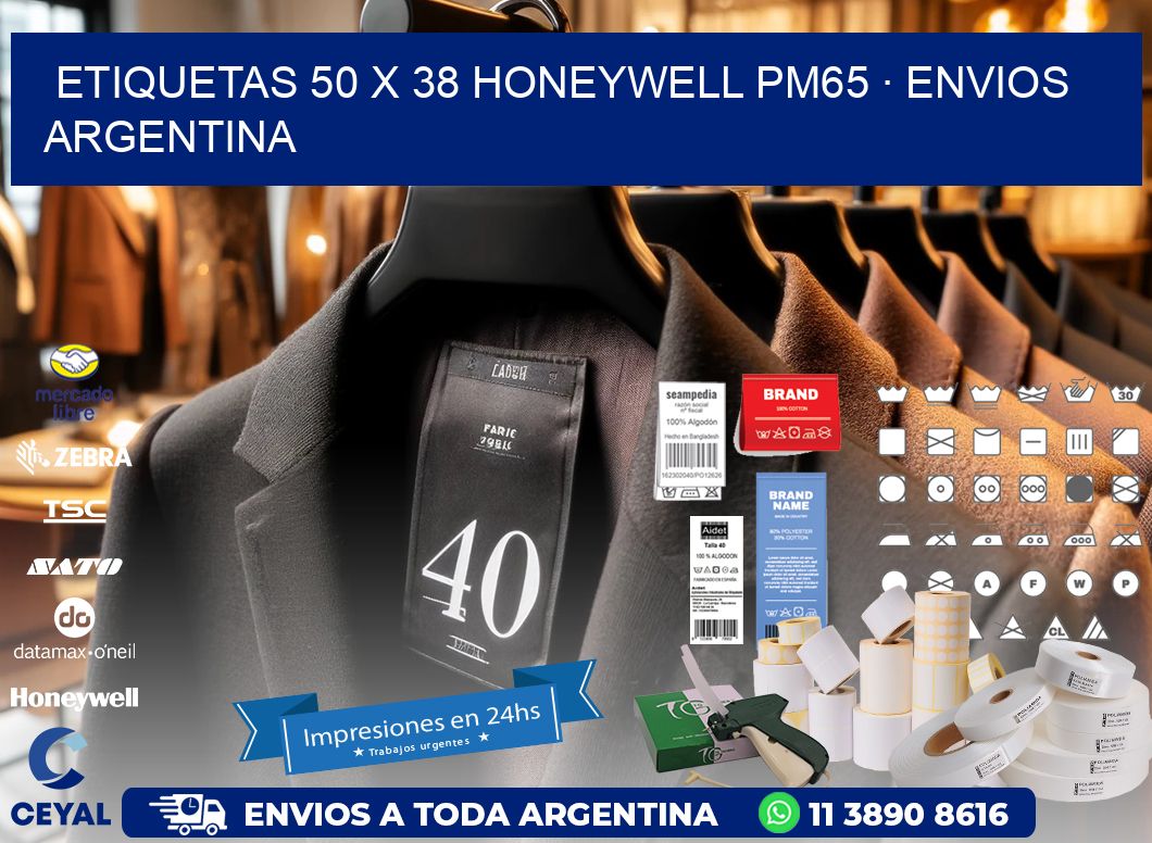 ETIQUETAS 50 x 38 HONEYWELL PM65 · ENVIOS ARGENTINA