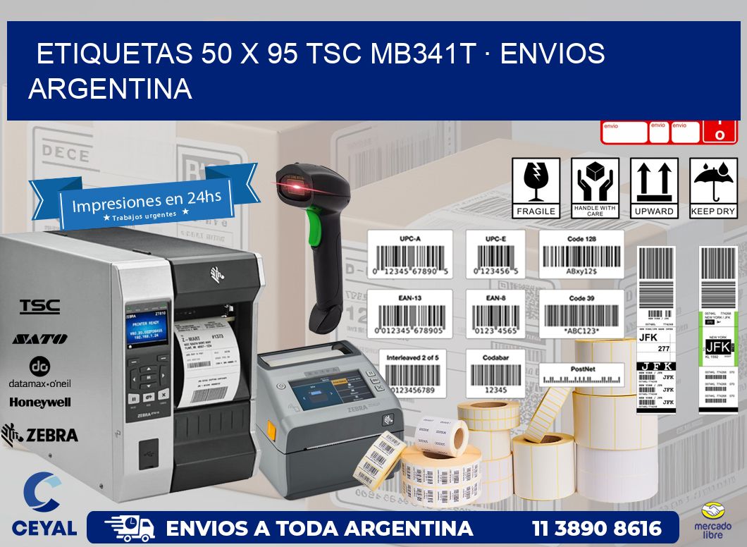 ETIQUETAS 50 x 95 TSC MB341T · ENVIOS ARGENTINA