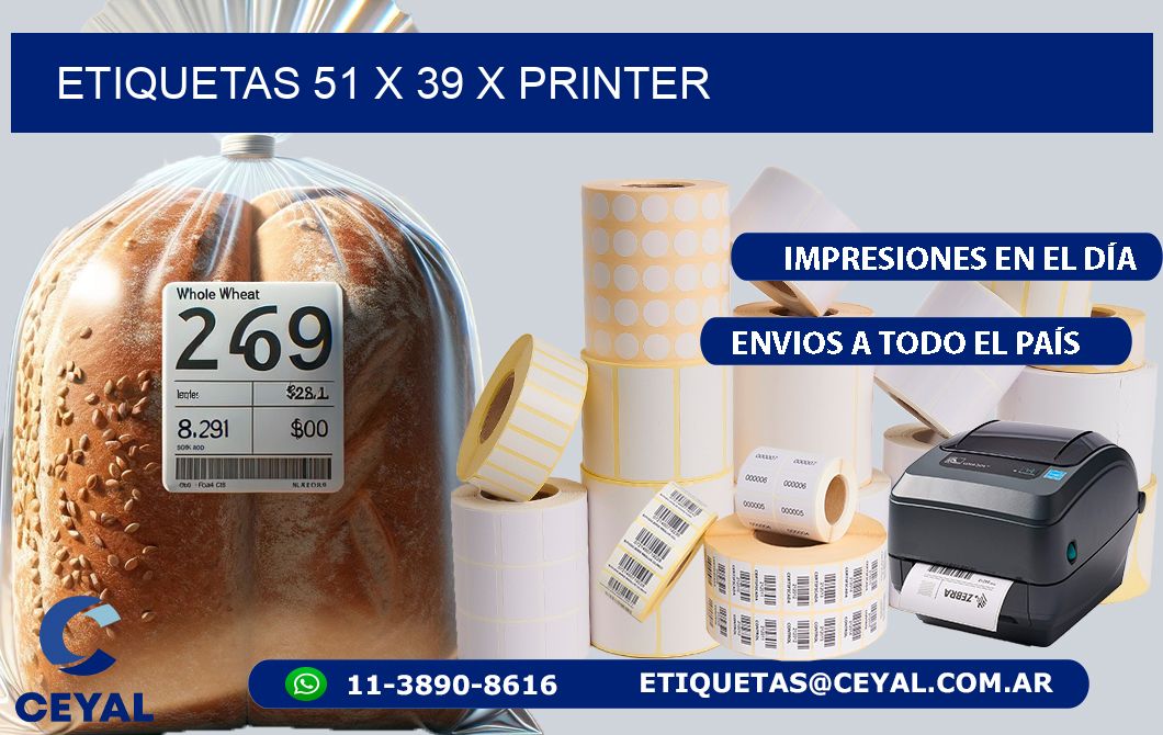 ETIQUETAS 51 x 39 X PRINTER