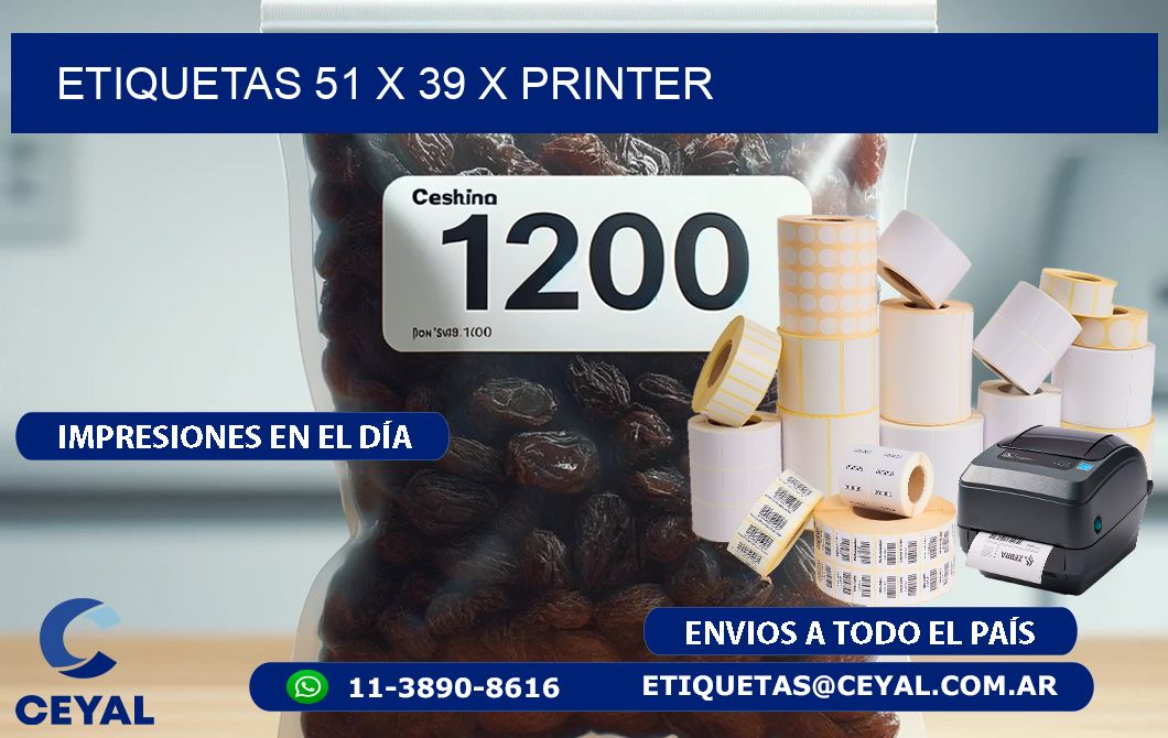 ETIQUETAS 51 x 39 X PRINTER