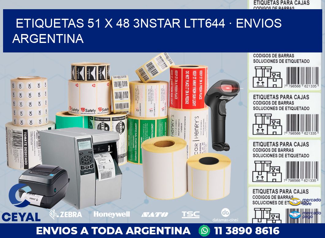 ETIQUETAS 51 x 48 3NSTAR LTT644 · ENVIOS ARGENTINA