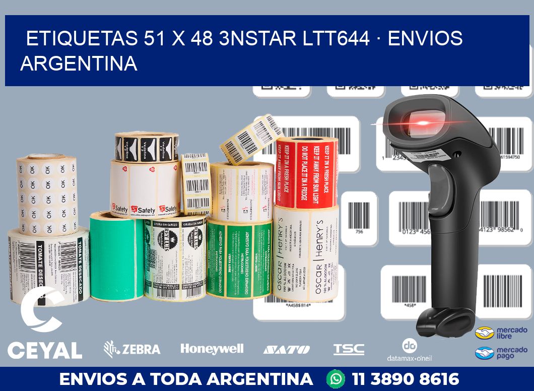 ETIQUETAS 51 x 48 3NSTAR LTT644 · ENVIOS ARGENTINA