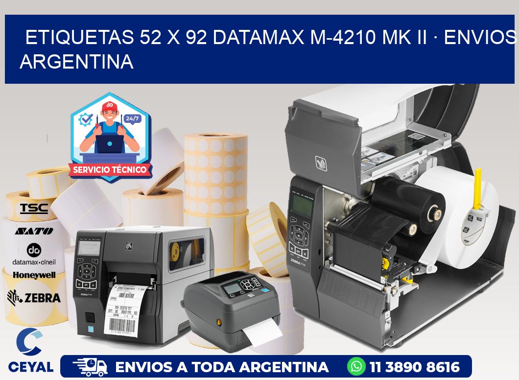 ETIQUETAS 52 x 92 DATAMAX M-4210 MK II · ENVIOS ARGENTINA