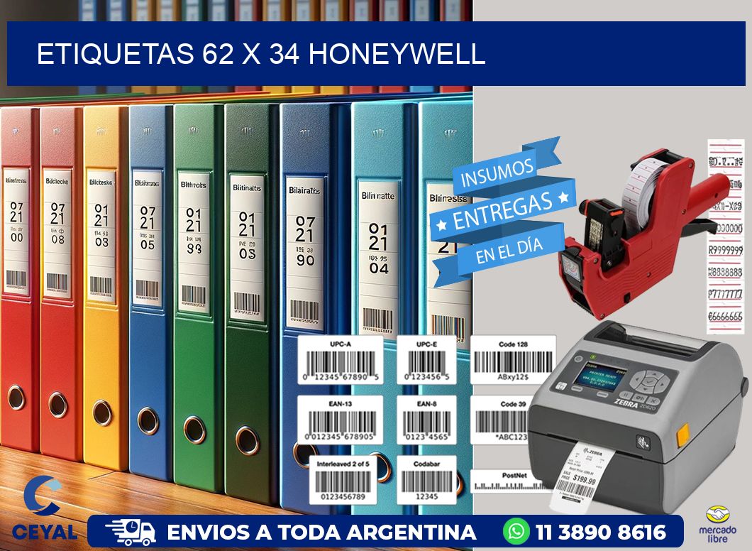 ETIQUETAS 62 x 34 HONEYWELL