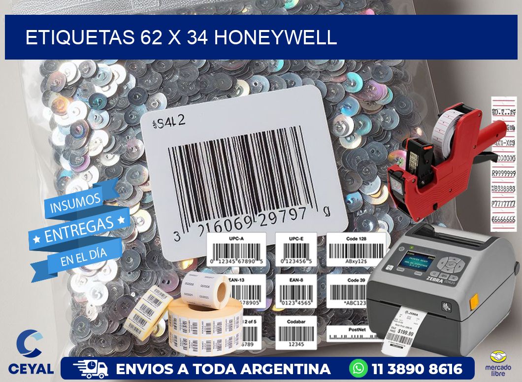 ETIQUETAS 62 x 34 HONEYWELL