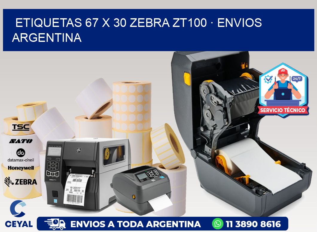 ETIQUETAS 67 x 30 ZEBRA ZT100 · ENVIOS ARGENTINA