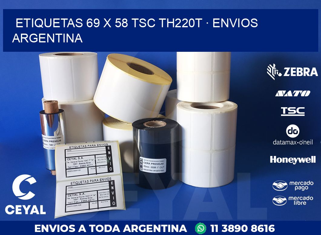 ETIQUETAS 69 x 58 TSC TH220T · ENVIOS ARGENTINA