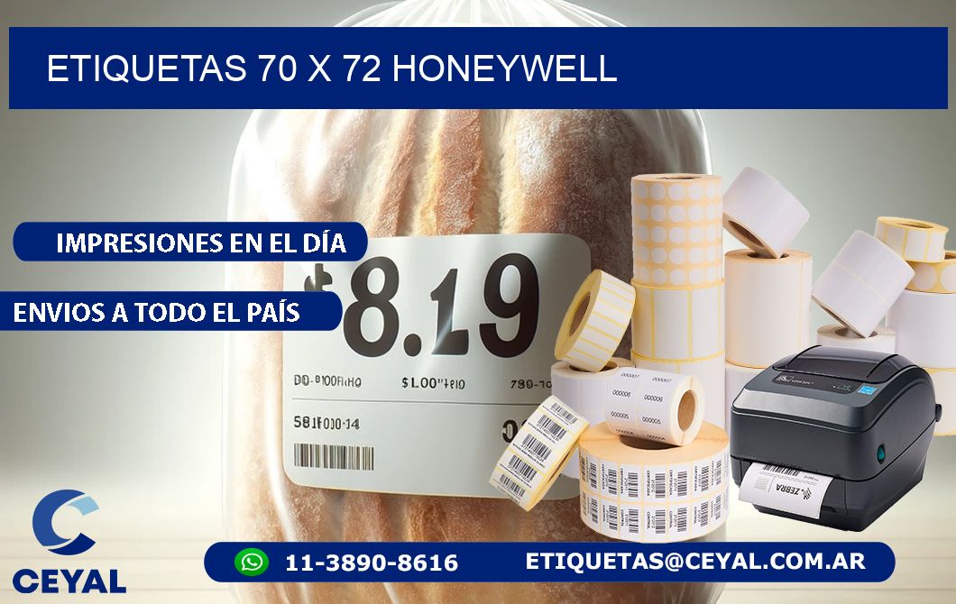 ETIQUETAS 70 x 72 HONEYWELL