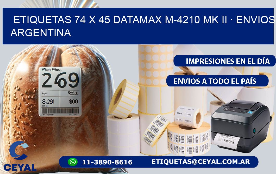 ETIQUETAS 74 x 45 DATAMAX M-4210 MK II · ENVIOS ARGENTINA