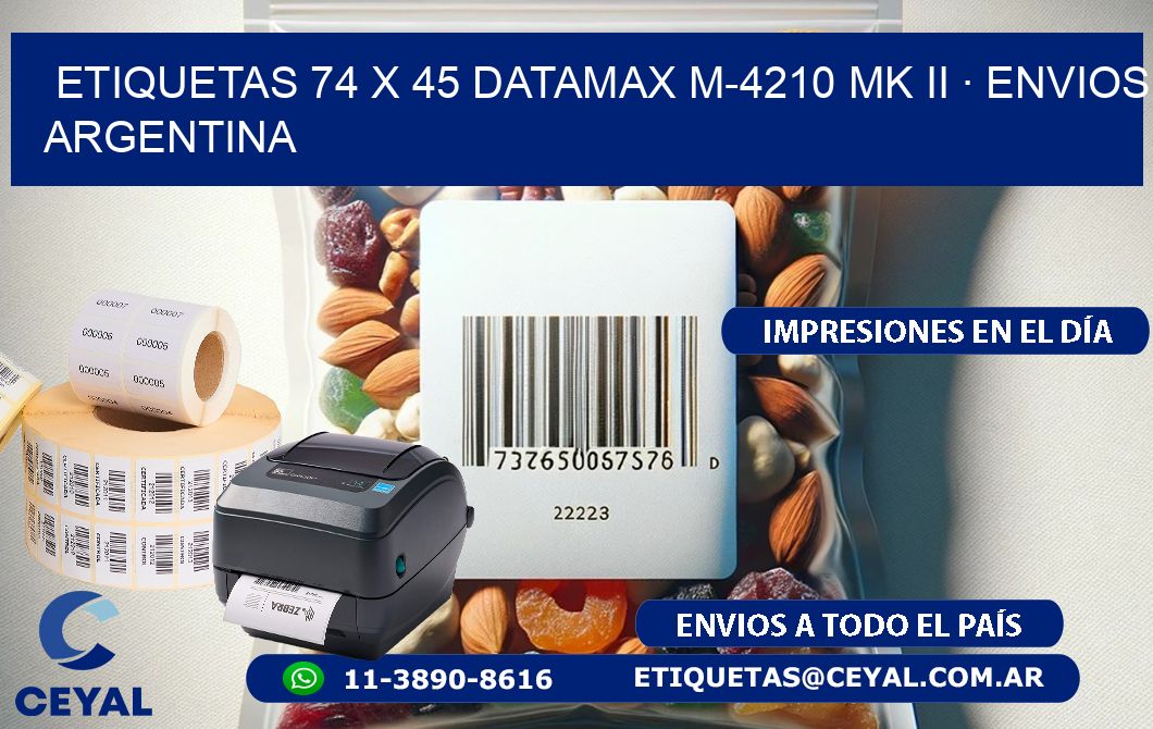 ETIQUETAS 74 x 45 DATAMAX M-4210 MK II · ENVIOS ARGENTINA